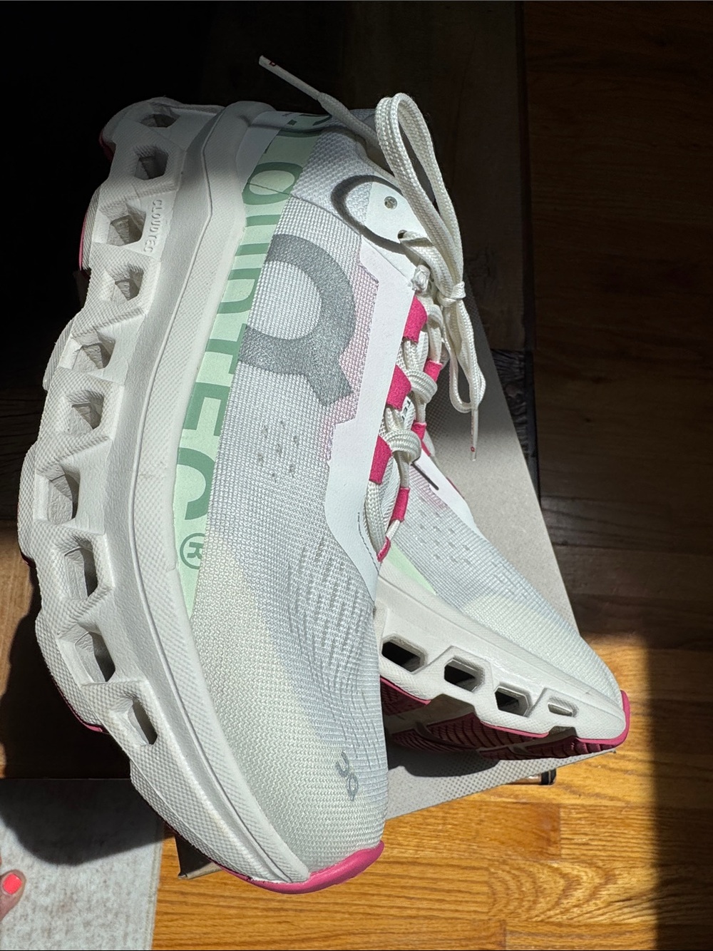 On Running Cloudmonster White Lima Pink Running Sneakers Shoes LKNW in Box! - Picture 5 of 10